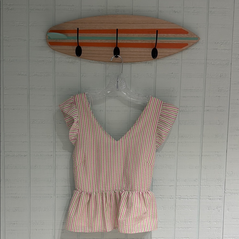 Draper James Seersucker Peplum Top